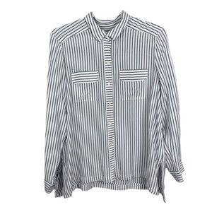 J.Jill Stripes Rayon Button Down Shirt